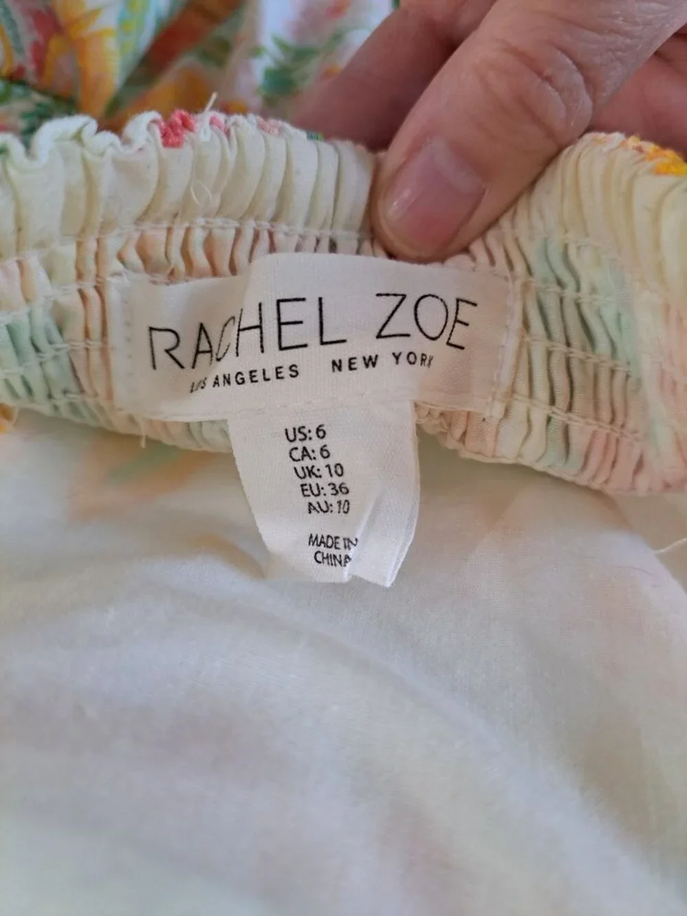 Rachel Zoe Embroidered Maxi Dress Tiered Womens Floral Size 6 Pastel Cottagecore - Picture 8 of 15